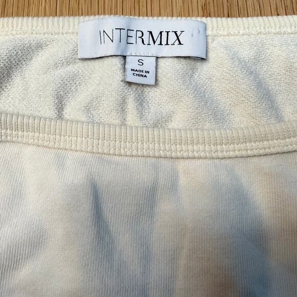 INTERMIX Khloe One-Shoulder Off-Shoulder Ivory Cream Scrunchy Sweatshirt - Picture 7 of 7